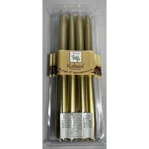 Set Of 8 12 Inch Gold Elegant Tapered Candles Natural Inspirations